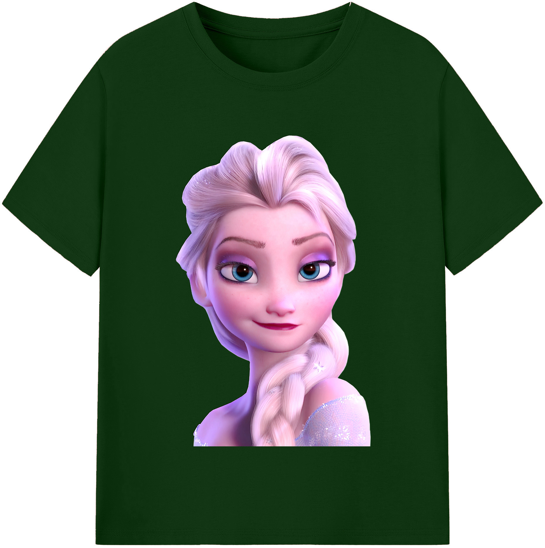 （画像用） アナと雪の女王 アンナ エルサ Frozen Anna Elsa 綿100％半袖Tシャツ（フロントプリント）